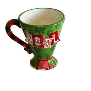 NOEL CHRISTMAS PEDESTAL MUG FOR HOT CHOCOLATE TEA